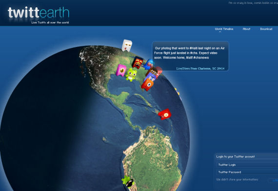 Twittearth en temps réel